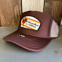 Hermosa Beach RETRO SUNSET High Crown Trucker Hat - Brown