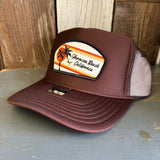 Hermosa Beach RETRO SUNSET High Crown Trucker Hat - Brown