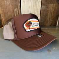 Hermosa Beach RETRO SUNSET High Crown Trucker Hat - Brown
