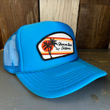 Hermosa Beach RETRO SUNSET Trucker Hat - Turquoise Blue