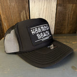 Hermosa Beach ROPER High Crown Trucker Hat - Black (Curved Brim)