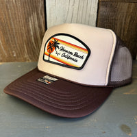 Hermosa Beach RETRO SUNSET Trucker Hat - Brown/Khaki