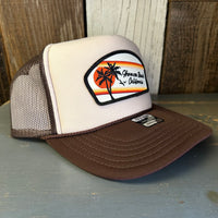 Hermosa Beach RETRO SUNSET Trucker Hat - Brown/Khaki