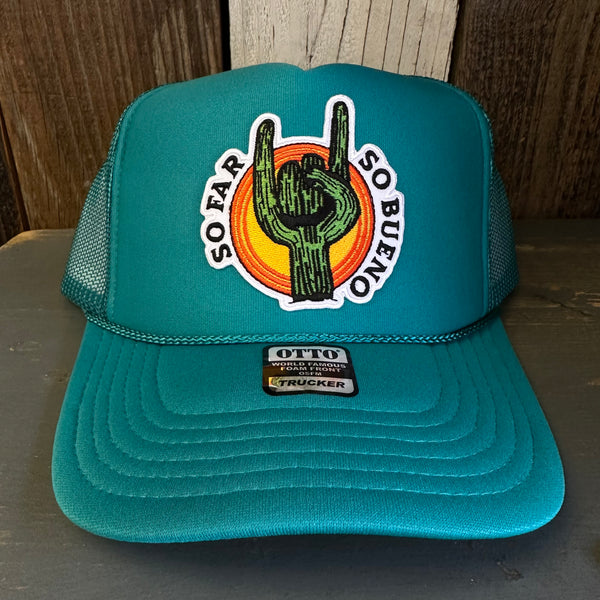 SO FAR :: SO BUENO High Crown Trucker Hat - Jade Green