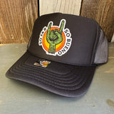 SO FAR :: SO BUENO High Crown Trucker Hat - Black (Curved Brim)