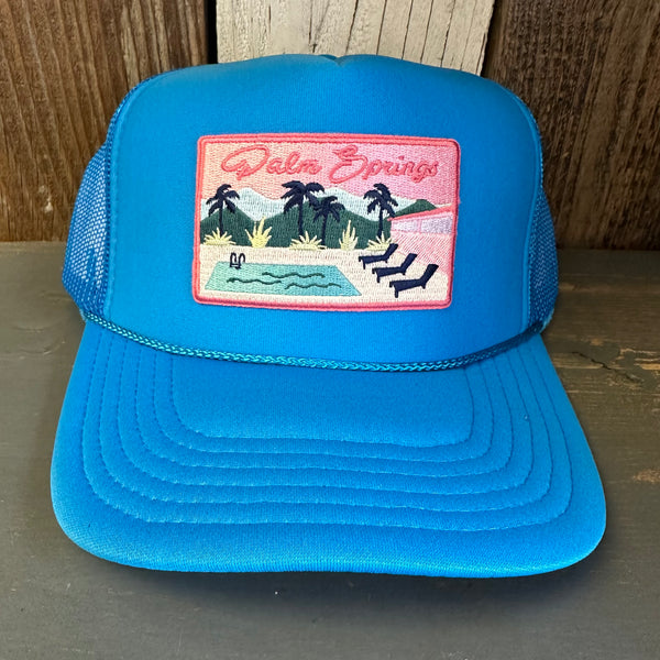 PALM SPRINGS, CALIFORNIA Trucker Hat - Neon Blue