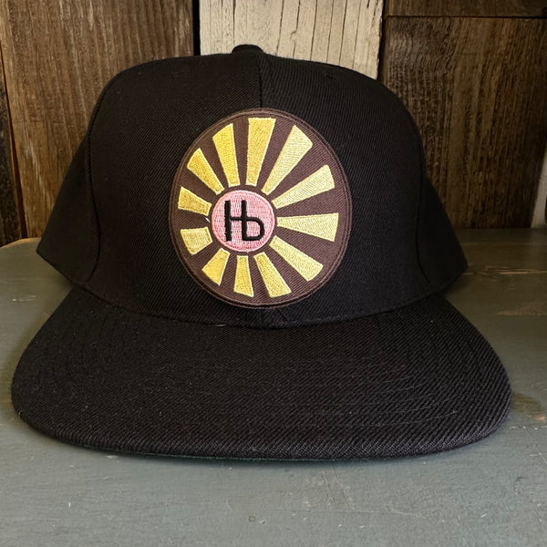 Hermosa Beach SUNBEAMS 6 Panel Wool Blend Flat Bill Hat - Black
