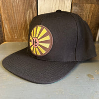 Hermosa Beach SUNBEAMS 6 Panel Wool Blend Flat Bill Hat - Black