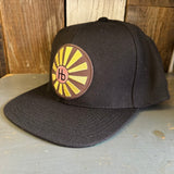 Hermosa Beach SUNBEAMS 6 Panel Wool Blend Flat Bill Hat - Black