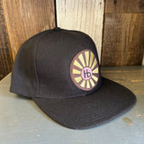 Hermosa Beach SUNBEAMS 6 Panel Wool Blend Flat Bill Hat - Black