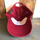Hermosa Beach WELCOME SIGN 6 Panel Low Profile Style Dad Hat - Maroon