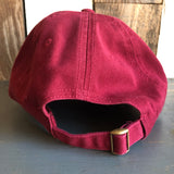 Hermosa Beach WELCOME SIGN 6 Panel Low Profile Style Dad Hat - Maroon