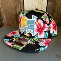 Hermosa Beach LIFEGUARD TOWER Hawaiian Pattern 6 Panel Mid Profile Snapback Hat - A ‘o ia (Flat Brim)
