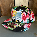 Hermosa Beach LIFEGUARD TOWER Hawaiian Pattern 6 Panel Mid Profile Snapback Hat - A ‘o ia (Flat Brim)