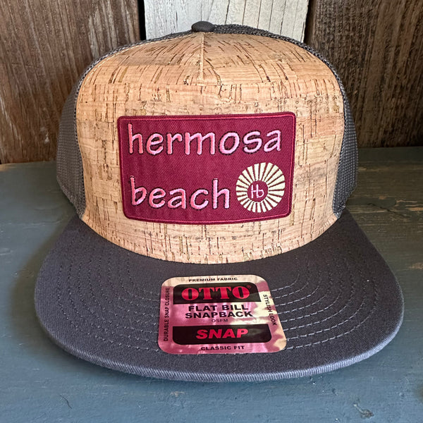 Hermosa Beach WELCOME SIGN Premium Cork Trucker Hat (Grey)