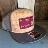 Hermosa Beach WELCOME SIGN Premium Cork Trucker Hat (Grey)