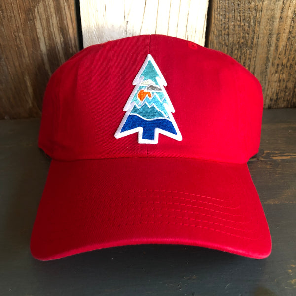 WILDERNESS TREE 6 Panel Low Profile Dad Hat - Red