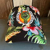 SO FAR...SO BUENO Hawaiian Pattern 6 Panel Low Profile Baseball Cap - A ‘o ia (Curved Brim)