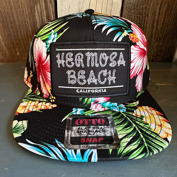 Hermosa Beach ROPER Hawaiian Pattern 6 Panel Mid Profile Snapback Hat - A ‘o ia (Flat Brim)