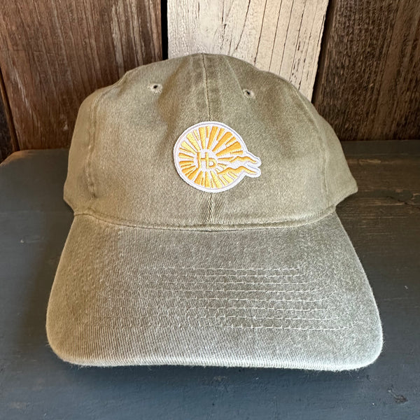 Hermosa Beach CLASSIC LOGO MINI 6 Panel "OTTO FLEX" 6 Panel Low Profile Dad Hat - Khaki