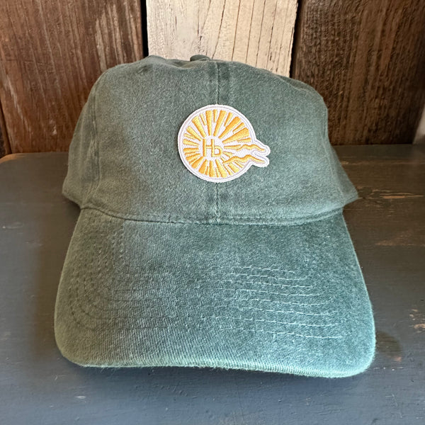 Hermosa Beach CLASSIC LOGO MINI 6 Panel "OTTO FLEX" 6 Panel Low Profile Dad Hat - Dark Green