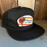 Hermosa Beach RETRO SUNSET 5 Panel Low Profile Style Dad Hat - Black