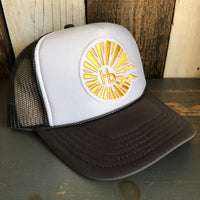 Hermosa Beach CLASSIC LOGO Trucker Hat - Charcoal Grey/White/Charcoal Grey