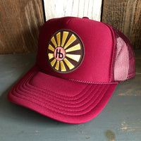Hermosa Beach SUNBEAMS High Crown Trucker Hat - Burgundy Maroon