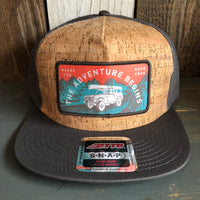 WHERE THE ROAD ENDS, THE ADVENTURE BEGINS Premium Cork Trucker Hat (Grey)