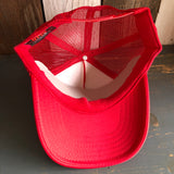 Hermosa Beach SHOREFRONT High Crown Trucker Hat - Red (Curved Brim)