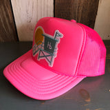 Hermosa Beach LIFEGUARD TOWER Trucker Hat - Neon Pink