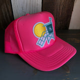 Hermosa Beach LIFEGUARD TOWER Trucker Hat - Neon Pink