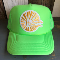 Hermosa Beach CLASSIC LOGO Trucker Hat - Neon Green