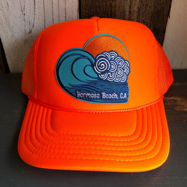 Hermosa Beach TUBULAR Trucker Hat - Neon Orange