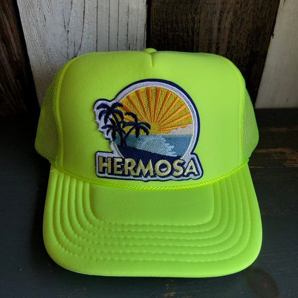Hermosa Beach FIESTA Trucker Hat - Neon Yellow