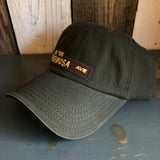 Hermosa Beach HERMOSA AVE - 5 Panel Low Profile Style Dad Hat with Velcro Closure - Olive Green/Black