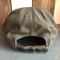 Hermosa Beach HERMOSA AVE - 5 Panel Low Profile Style Dad Hat with Velcro Closure - Olive Green/Black