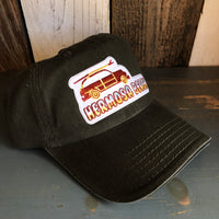 Hermosa Beach WOODIE - 5 Panel Low Profile Style Dad Hat with Velcro Closure - Olive Green/Black