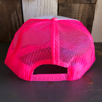 Hermosa Beach CLASSIC LOGO Trucker Hat - White/Neon Pink