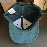 Hermosa Beach SURFING GRIZZLY BEAR 6 Panel Mid Profile Baseball Cap - Dark Green