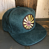 Hermosa Beach SUNBEAMS 6 Panel Mid Profile Baseball Cap - Dark Green