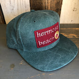 Hermosa Beach WELCOME SIGN 6 Panel Mid Profile Baseball Cap - Dark Green