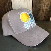 Hermosa Beach LIFEGUARD TOWER 6 Panel Mid Profile Baseball Cap - Grey