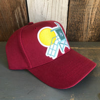 Hermosa Beach LIFEGUARD TOWER 6 Panel Mid Profile Baseball Cap - Maroon