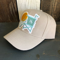 Hermosa Beach LIFEGUARD TOWER 6 Panel Mid Profile Baseball Cap - Khaki
