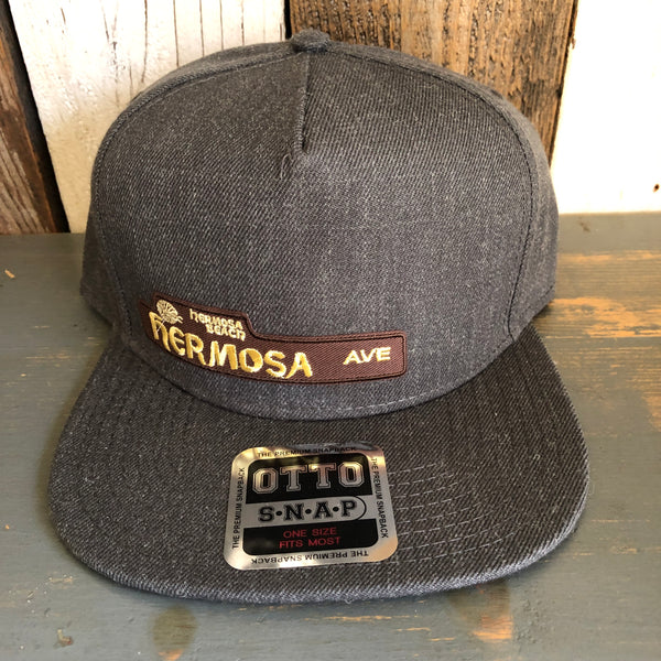 Hermosa Beach HERMOSA AVE 5-Panel Mid Profile Snapback Hat - Heather Black