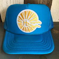 Hermosa Beach CLASSIC LOGO Trucker Hat - Neon Blue