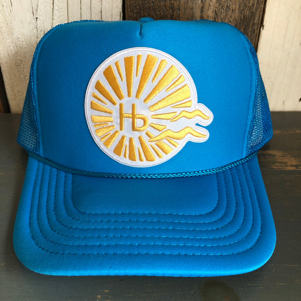 Hermosa Beach CLASSIC LOGO Trucker Hat - Neon Blue