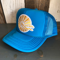 Hermosa Beach CLASSIC LOGO Trucker Hat - Neon Blue
