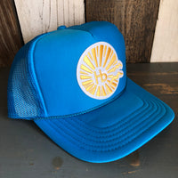 Hermosa Beach CLASSIC LOGO Trucker Hat - Neon Blue